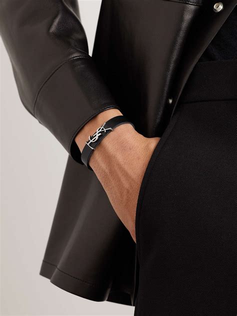 ysl opyum leather bracelet|OPYUM bracelet in smooth leather and metal .